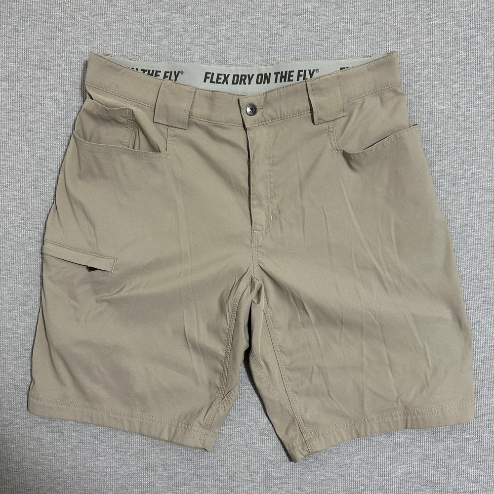 Duluth Trading Co Dry On The Fly Cargo Shorts Standard Fit Smoky Tan Mens 38